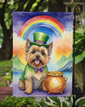 Load image into Gallery viewer, Cairn Terrier St. Patrick’s Day Garden Flag – Dog with Pot of Gold &amp; Rainbow Yard Decor