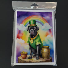 Load image into Gallery viewer, Cane Corso St Patrick's Day Greeting Cards - Blank Note Cards – 8-Pack of Artist-Designed Cards with Envelopes