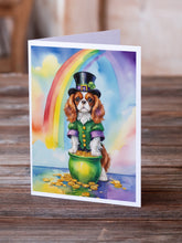 Load image into Gallery viewer, Cavalier Spaniel St Patrick's Day Greeting Cards - Blank Note Cards – 8-Pack of Artist-Designed Cards with Envelopes