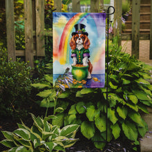 Load image into Gallery viewer, Cavalier Spaniel St. Patrick’s Day Garden Flag – Dog with Pot of Gold &amp; Rainbow Yard Decor