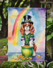 Load image into Gallery viewer, Cavalier Spaniel St. Patrick’s Day Garden Flag – Dog with Pot of Gold &amp; Rainbow Yard Decor