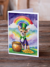 Load image into Gallery viewer, Chihuahua St Patrick's Day Greeting Cards - Blank Note Cards – 8-Pack of Artist-Designed Cards with Envelopes