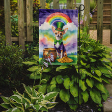 Load image into Gallery viewer, Chihuahua St. Patrick’s Day Garden Flag – Dog with Pot of Gold &amp; Rainbow Yard Decor