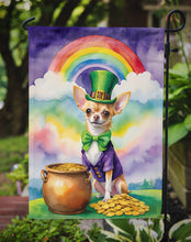 Load image into Gallery viewer, Chihuahua St. Patrick’s Day Garden Flag – Dog with Pot of Gold &amp; Rainbow Yard Decor