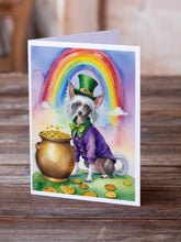 Load image into Gallery viewer, Chinese Crested St Patrick's Day Greeting Cards - Blank Note Cards – 8-Pack of Artist-Designed Cards with Envelopes