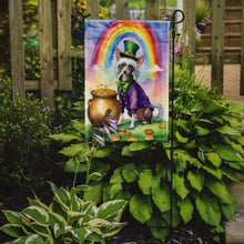 Load image into Gallery viewer, Chinese Crested St. Patrick’s Day Garden Flag – Dog with Pot of Gold &amp; Rainbow Yard Decor