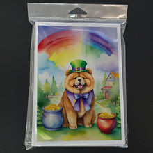 Load image into Gallery viewer, Chow Chow St Patrick's Day Greeting Cards - Blank Note Cards – 8-Pack of Artist-Designed Cards with Envelopes