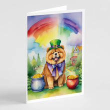 Load image into Gallery viewer, Chow Chow St Patrick's Day Greeting Cards - Blank Note Cards – 8-Pack of Artist-Designed Cards with Envelopes