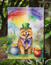 Load image into Gallery viewer, Chow Chow St. Patrick’s Day Garden Flag – Dog with Pot of Gold &amp; Rainbow Yard Decor