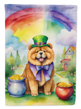 Load image into Gallery viewer, Chow Chow St. Patrick’s Day Garden Flag – Dog with Pot of Gold &amp; Rainbow Yard Decor