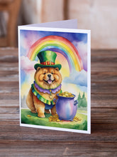 Load image into Gallery viewer, Chow Chow St Patrick's Day Greeting Cards - Blank Note Cards – 8-Pack of Artist-Designed Cards with Envelopes