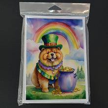 Load image into Gallery viewer, Chow Chow St Patrick's Day Greeting Cards - Blank Note Cards – 8-Pack of Artist-Designed Cards with Envelopes