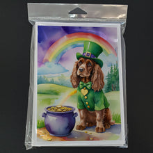 Load image into Gallery viewer, Cocker Spaniel St Patrick's Day Greeting Cards - Blank Note Cards – 8-Pack of Artist-Designed Cards with Envelopes