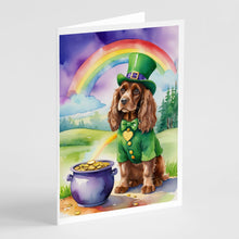 Load image into Gallery viewer, Cocker Spaniel St Patrick's Day Greeting Cards - Blank Note Cards – 8-Pack of Artist-Designed Cards with Envelopes