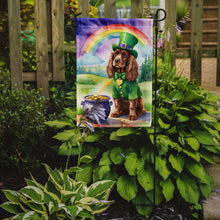 Load image into Gallery viewer, Cocker Spaniel St. Patrick’s Day Garden Flag – Dog with Pot of Gold &amp; Rainbow Yard Decor