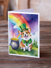 Load image into Gallery viewer, Corgi St Patrick's Day Greeting Cards - Blank Note Cards – 8-Pack of Artist-Designed Cards with Envelopes