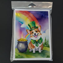 Load image into Gallery viewer, Corgi St Patrick's Day Greeting Cards - Blank Note Cards – 8-Pack of Artist-Designed Cards with Envelopes