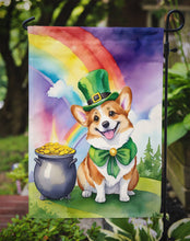 Load image into Gallery viewer, Corgi St. Patrick’s Day Garden Flag – Dog with Pot of Gold &amp; Rainbow Yard Decor