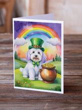 Load image into Gallery viewer, Coton de Tulear St Patrick's Day Greeting Cards - Blank Note Cards – 8-Pack of Artist-Designed Cards with Envelopes