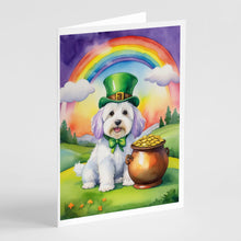 Load image into Gallery viewer, Coton de Tulear St Patrick's Day Greeting Cards - Blank Note Cards – 8-Pack of Artist-Designed Cards with Envelopes