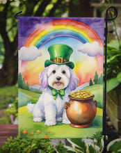 Load image into Gallery viewer, Coton de Tulear St. Patrick’s Day Garden Flag – Dog with Pot of Gold &amp; Rainbow Yard Decor