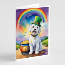 Load image into Gallery viewer, Coton de Tulear St Patrick's Day Greeting Cards - Blank Note Cards – 8-Pack of Artist-Designed Cards with Envelopes