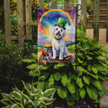 Load image into Gallery viewer, Coton de Tulear St. Patrick’s Day Garden Flag – Dog with Pot of Gold &amp; Rainbow Yard Decor