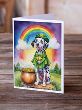 Load image into Gallery viewer, Dalmatian St Patrick's Day Greeting Cards - Blank Note Cards – 8-Pack of Artist-Designed Cards with Envelopes