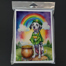 Load image into Gallery viewer, Dalmatian St Patrick's Day Greeting Cards - Blank Note Cards – 8-Pack of Artist-Designed Cards with Envelopes