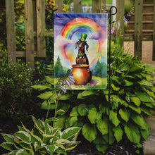 Load image into Gallery viewer, Doberman Pinscher St. Patrick’s Day Garden Flag – Dog with Pot of Gold &amp; Rainbow Yard Decor