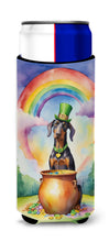 Load image into Gallery viewer, Doberman Pinscher St Patrick's Day Slim Can Huggers – Fun, Functional Drink Coolers for Every Occasion
