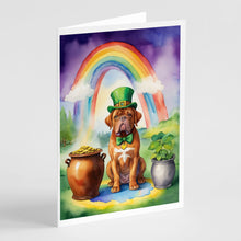 Load image into Gallery viewer, Dogue de Bordeaux St Patrick's Day Greeting Cards - Blank Note Cards – 8-Pack of Artist-Designed Cards with Envelopes