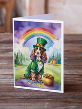 Load image into Gallery viewer, English Cocker Spaniel St Patrick's Day Greeting Cards - Blank Note Cards – 8-Pack of Artist-Designed Cards with Envelopes