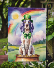 Load image into Gallery viewer, English Setter St. Patrick’s Day Garden Flag – Dog with Pot of Gold &amp; Rainbow Yard Decor