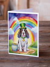 Load image into Gallery viewer, English Springer Spaniel St Patrick's Day Greeting Cards - Blank Note Cards – 8-Pack of Artist-Designed Cards with Envelopes