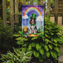 Load image into Gallery viewer, English Springer Spaniel St. Patrick’s Day Garden Flag – Dog with Pot of Gold &amp; Rainbow Yard Decor