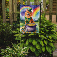 Load image into Gallery viewer, Finnish Spitz St. Patrick’s Day Garden Flag – Dog with Pot of Gold &amp; Rainbow Yard Decor