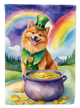 Load image into Gallery viewer, Finnish Spitz St. Patrick’s Day Garden Flag – Dog with Pot of Gold &amp; Rainbow Yard Decor