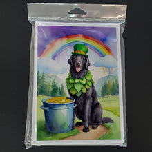 Load image into Gallery viewer, Flat-Coated Retriever St Patrick's Day Greeting Cards - Blank Note Cards – 8-Pack of Artist-Designed Cards with Envelopes
