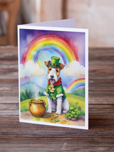 Load image into Gallery viewer, Fox Terrier St Patrick's Day Greeting Cards - Blank Note Cards – 8-Pack of Artist-Designed Cards with Envelopes