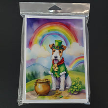 Load image into Gallery viewer, Fox Terrier St Patrick's Day Greeting Cards - Blank Note Cards – 8-Pack of Artist-Designed Cards with Envelopes