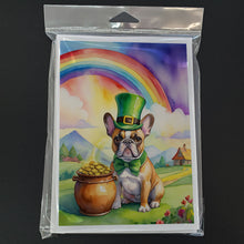 Load image into Gallery viewer, French Bulldog St Patrick's Day Greeting Cards - Blank Note Cards – 8-Pack of Artist-Designed Cards with Envelopes