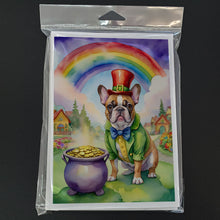 Load image into Gallery viewer, French Bulldog St Patrick's Day Greeting Cards - Blank Note Cards – 8-Pack of Artist-Designed Cards with Envelopes