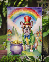 Load image into Gallery viewer, French Bulldog St. Patrick’s Day Garden Flag – Dog with Pot of Gold &amp; Rainbow Yard Decor