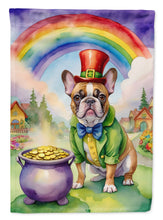 Load image into Gallery viewer, French Bulldog St. Patrick’s Day Garden Flag – Dog with Pot of Gold &amp; Rainbow Yard Decor
