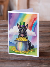 Load image into Gallery viewer, German Shepherd St Patrick's Day Greeting Cards - Blank Note Cards – 8-Pack of Artist-Designed Cards with Envelopes
