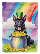 Load image into Gallery viewer, German Shepherd St. Patrick’s Day Garden Flag – Dog with Pot of Gold &amp; Rainbow Yard Decor