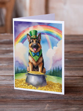 Load image into Gallery viewer, German Shepherd St Patrick's Day Greeting Cards - Blank Note Cards – 8-Pack of Artist-Designed Cards with Envelopes