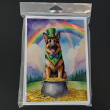 Load image into Gallery viewer, German Shepherd St Patrick's Day Greeting Cards - Blank Note Cards – 8-Pack of Artist-Designed Cards with Envelopes