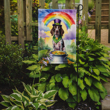 Load image into Gallery viewer, German Shorthaired Pointer St. Patrick’s Day Garden Flag – Dog with Pot of Gold &amp; Rainbow Yard Decor